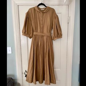 🏷NWOT Little Women Atelier Meg Dress, size XXL in color Gingerbread, 100% linen